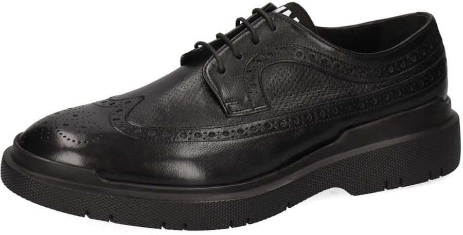 SnelShoppen Derby Schoenen Heren Zwart 42 EU Stijlvolle Leren Schoenen voor Feest Werk en Casual Gelegenheden Comfortabel en Duurzaam