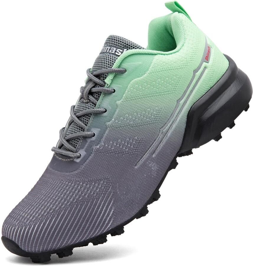 SnelShoppen Dhinash Trailrunning-schoenen Heren Hardloopschoenen Lichtgewicht & Anti-Slip Trek- en Hikingschoenen Sneakers Grijs Groen