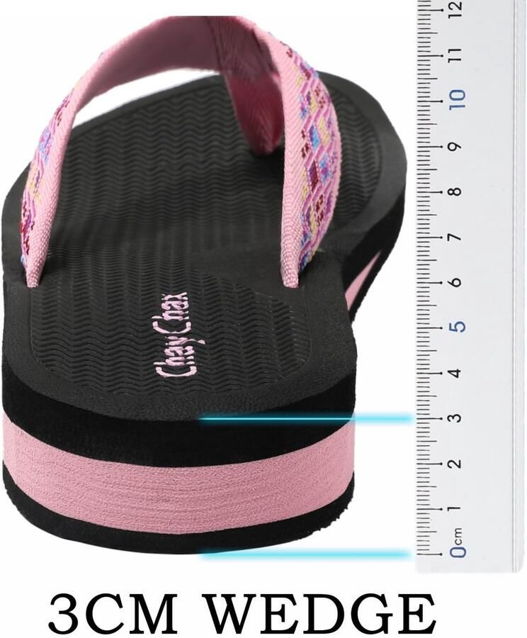 SnelShoppen Dikke Hak Teenslippers Dames Lichtgewicht Comfortabel Roze Sandalen 43 EU Vrijetijdsmode Strand Slippers