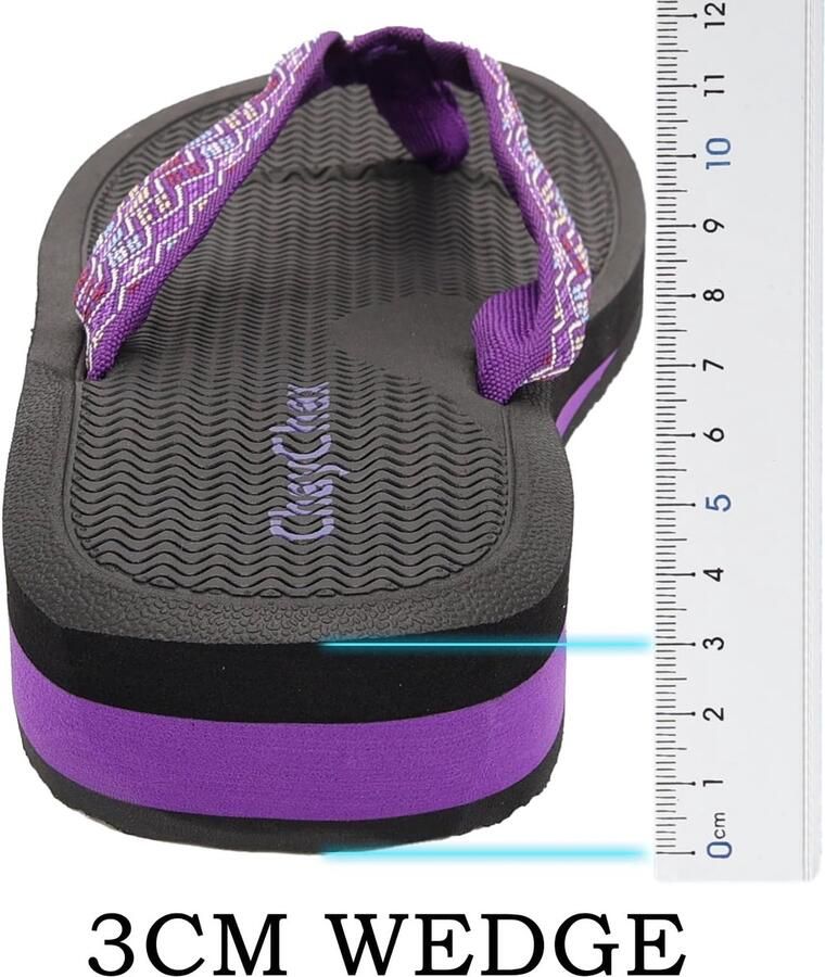 SnelShoppen Dikke Hak Teenslippers Dames Lichtgewicht Comfortabele Slippers Vrijetijdsmode Strand Sandalen Paars