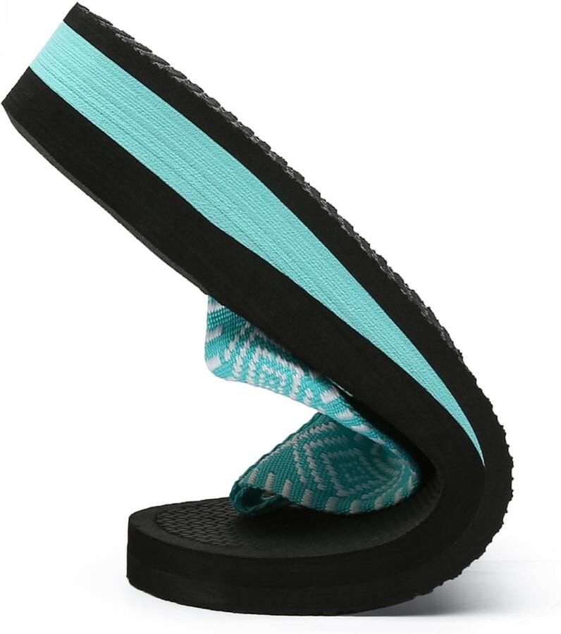 SnelShoppen Dikke Hak Teenslippers Voor Dames Lichtgewicht Comfortabel Slipper Vrijetijdsmode Strand Sandalen Blauw