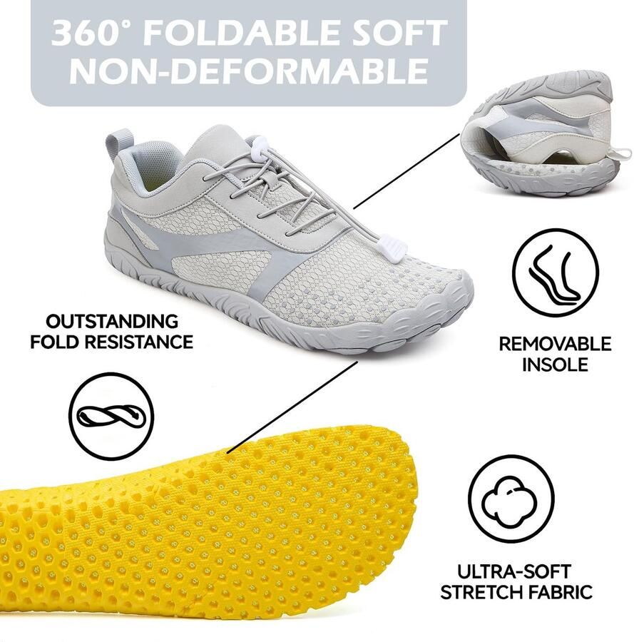 SnelShoppen DimaiGlobal Uniseks Trailschoenen voor en Blote Voeten Wandelschoenen Lichte Trekking Sneakers Gebreide Fitness- en Water