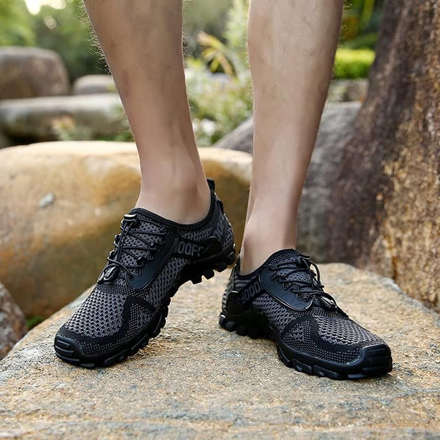 SnelShoppen DimaiGlobal Wandelschoenen Heren Lichtgewicht Ademend Netsandalen Sneldrogend Strand- en Vissershermanschoenen Vrijetijdsschoenen Gri