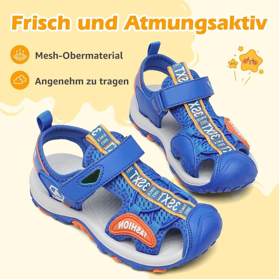 SnelShoppen Donkerblauwe Sandalen voor Meisjes 25-38 EU Ademend Gesloten Wandelsandalen Outdoor Trekking en Sport Sandalen Zomer Sandalen voor K