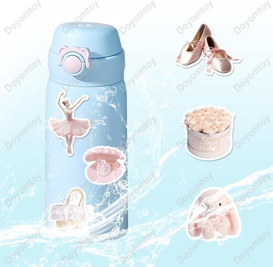 SnelShoppen Doyomtoy Ballerina Graffitistickers 100 Stuks Waterdicht PVC Roze Ballet Prinses Stickers voor Kinderen Verjaardag Laptop Telefoon