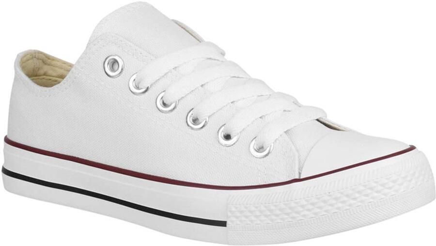 SnelShoppen Elara Unisex Sneaker Textiel Sportschoenen Lage Top Chunkyrayan 89A35B-White Comfortabele Sneakers voor Sport en Vrije Tijd