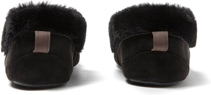 SnelShoppen Elegante Dames Wintermocassins met Imitatiebont Comfortabele Zwarte Slippers voor Koude Dagen