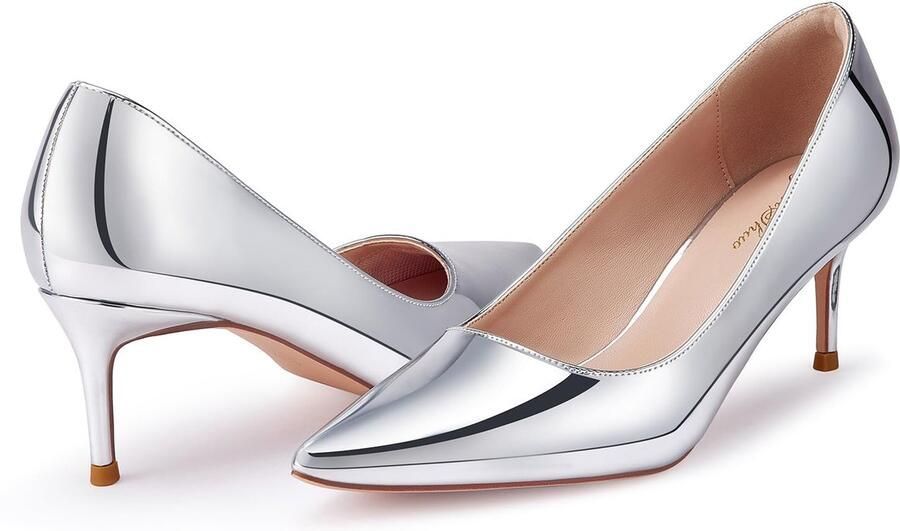 SnelShoppen Elegante Pumps voor Dames Zilveren Hakken Scherpe Punt EU Perfect voor Feest en Avondkleding