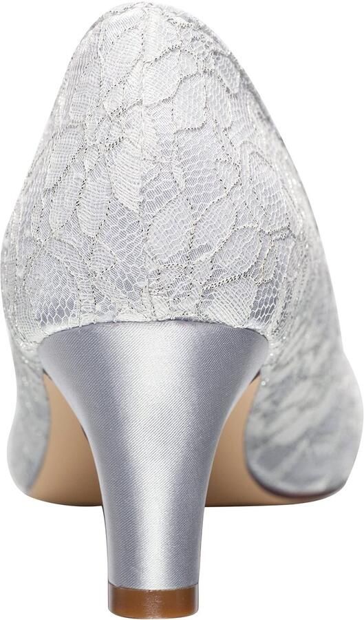 SnelShoppen Emily Bruidsschoenen Dames Zachte Satijnen Stiletto Hakken Gesloten Teen Pumps Zilver 38 EU Perfect voor Bruiloft en Feestelijke Gel
