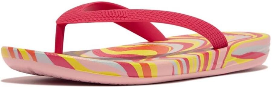 SnelShoppen Ergonomische Fitflop Iqushion Kids Junior Swirly Teenslippers Uniseks voor Kinderen Roze EU Perfect voor Vakantie Speeltu