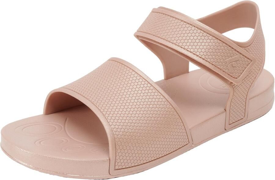 SnelShoppen Fitflop Kids Iqushion Pearlised Sandal Backstrap Uniseks Teenslippers voor Kinderen Rose Gold EU Perfect voor Feestjes en Zo