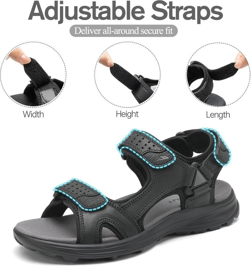 SnelShoppen FLARUT Sandalen voor Heren Trekkingsandalen Wandelsandalen Strandsandalen Outdoorsandalen Donker B Perfect voor Campi