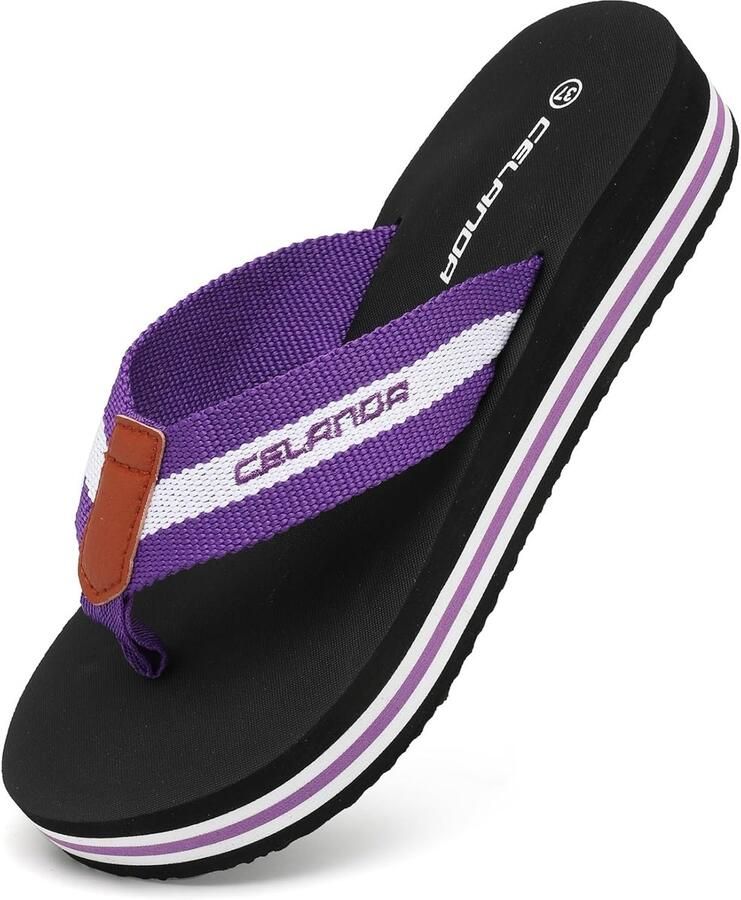 SnelShoppen Flip Flops Teenslippers Dames Lichte Badslippers met Comfortabele Sleehak Zachte Stof Sandalen voor Strand Vakantie Thuis