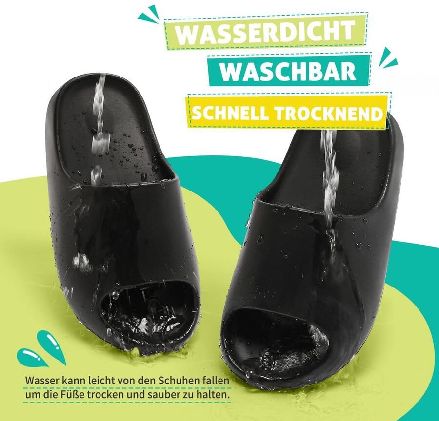 SnelShoppen Foinledr Badslippers voor en zachte antislip EVA Cozy Slides met dikke zool lichte pantoffels voor douche zwembad st
