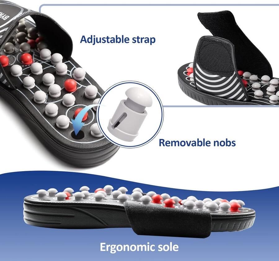 SnelShoppen Foot Massage Slippers Acupressure Sandalen voor Pijnverlichting Reflexologie Massager voor Plantenfasciitis Artritis en Rugpijn Gezon