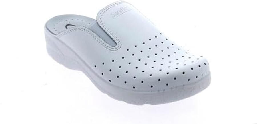 SnelShoppen Gecertificeerde Medische Lederen Klompen Muiltjes Pantoffels Schoenen Dames Wit voor Thuis Werk Zorg en Medische Omgevingen