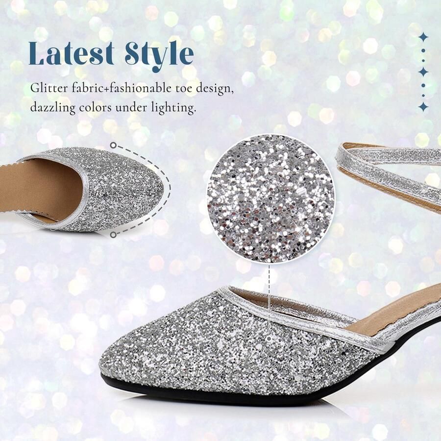 SnelShoppen Gesloten-teen Dames Sandalen in Zilver EU Comfortabele Stijlvolle en Ademend Schoenen voor Feest Vakantie en Casual Dagen