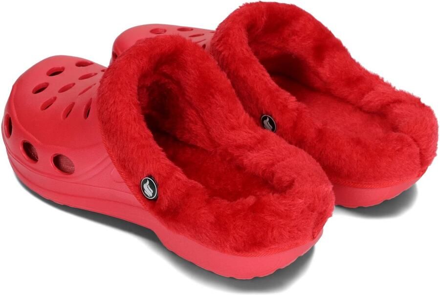 SnelShoppen Gevoerde Klompen Unisex Tuin Schoenen 36-46 EU Warme Pantoffels Rood Ideaal voor Tuin Keuken en Binnen