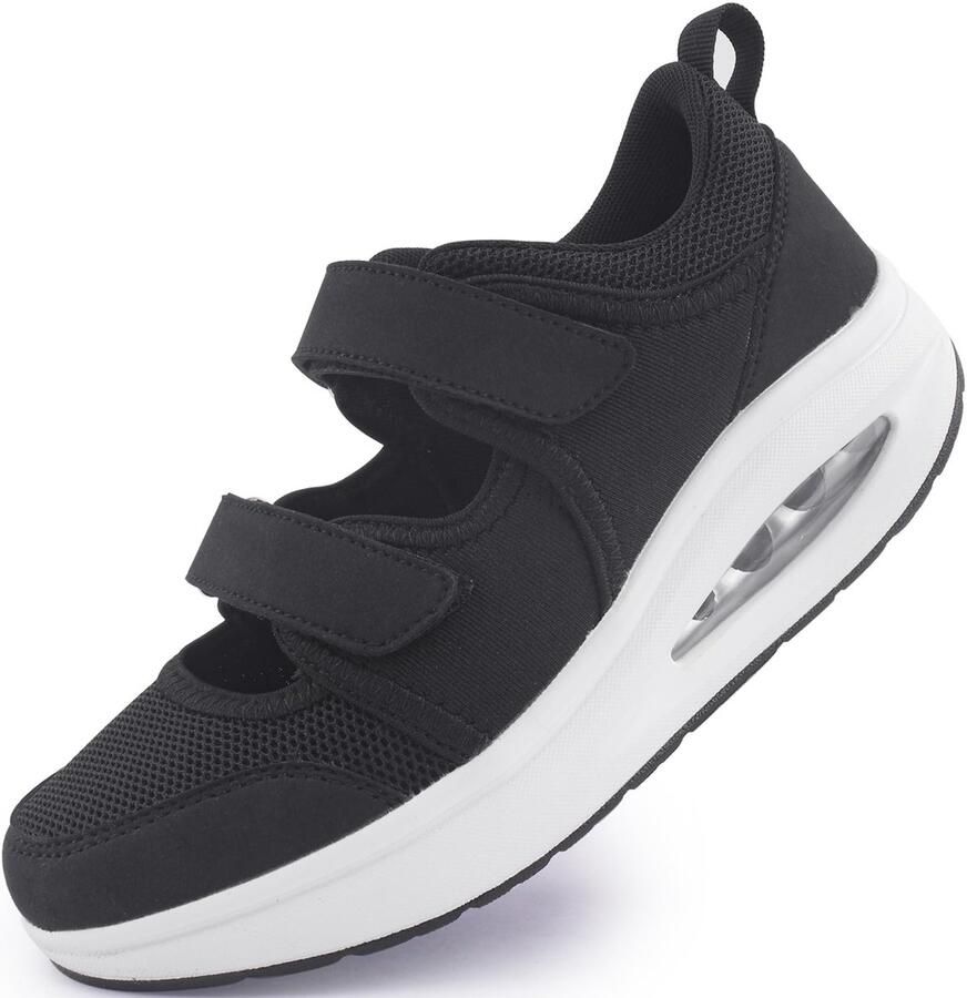 SnelShoppen Git-up Trainers Dames Ademend Lichte Werkschoenen met Verstelbare Riem Comfortabele Sneakers met Luchtkussens Antislipzool