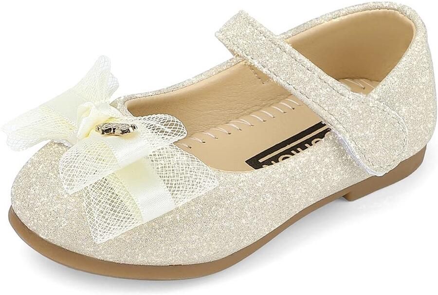 SnelShoppen Glitter Ballet Flats Meisjes Goud Mary Jane Sandalen voor Kinderen Feestelijke Prinses Schoenen met Kristallen US Baby