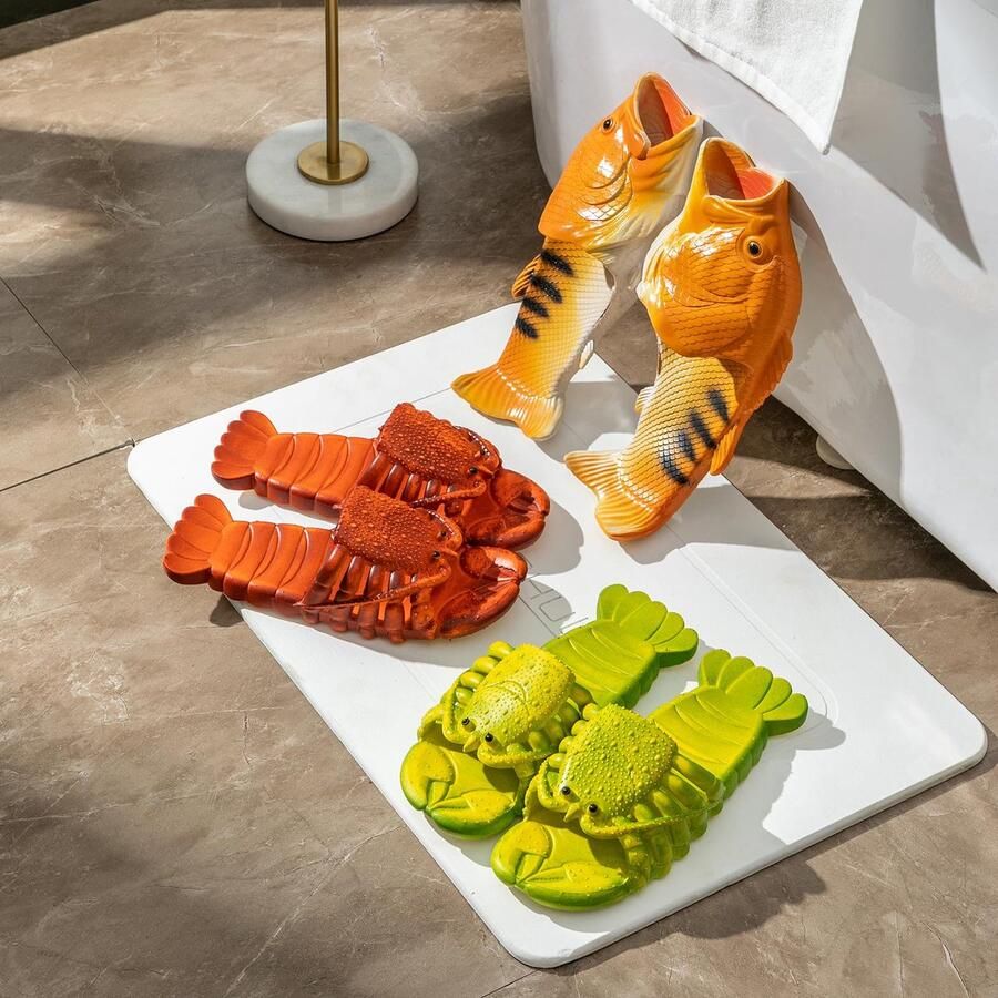 SnelShoppen TUOJINRUIDA Vis Slippers Unisex Grappige Badslippers voor en Comfortabele Pantoffels voor Strand Douche Zwembad en Buiten