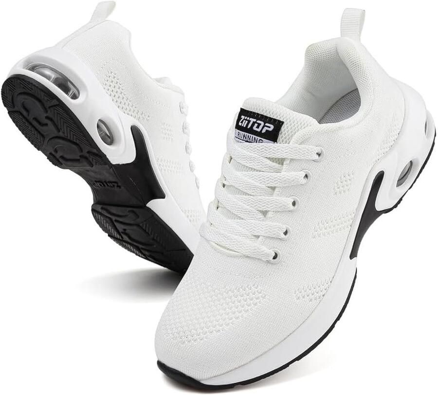 SnelShoppen Hardloopschoenen Dames Luchtkussen Sneakers Ademend Mesh Antislip Fitnessschoenen Lichte Wandelschoenen Sportschoenen voor Indoor e