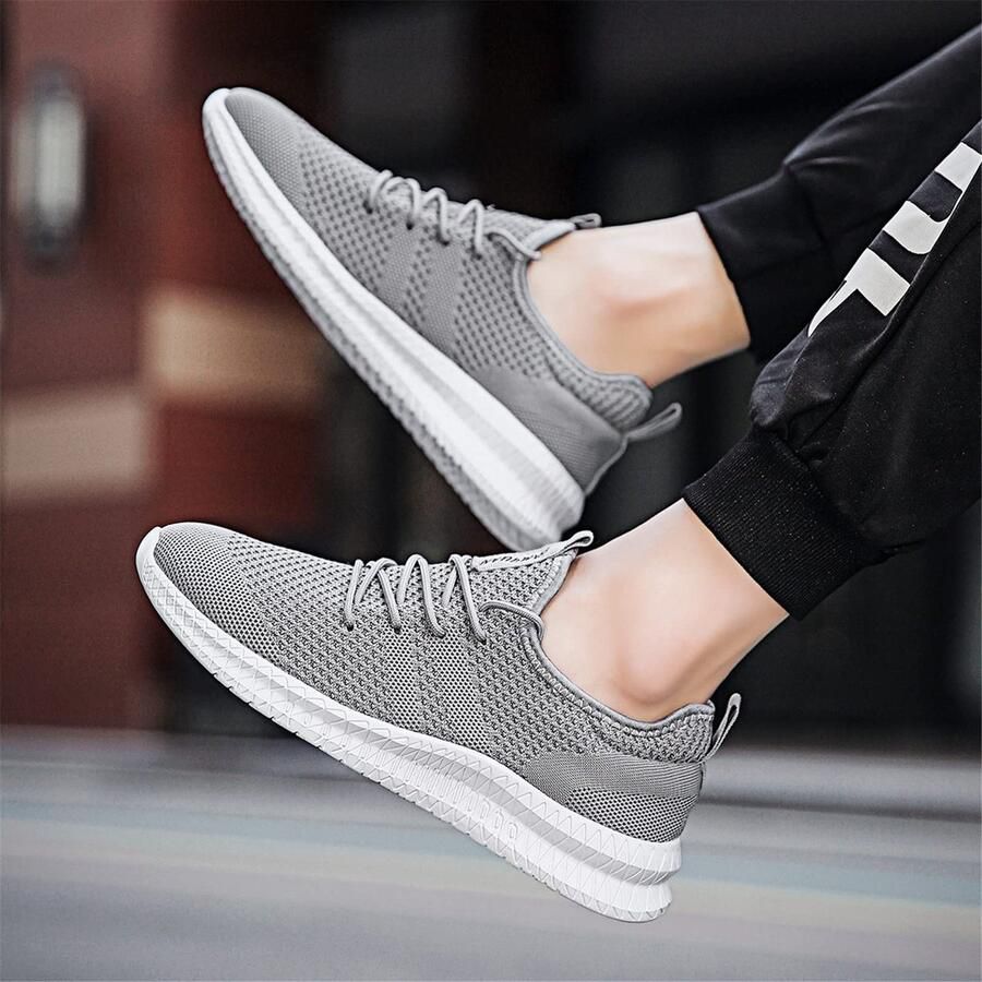 SnelShoppen Hardloopschoenen Heren Sportschoenen Sneakers Wandelschoenen Fitnessschoenen A Grijs EU voor Jogging Trailrun en Sport