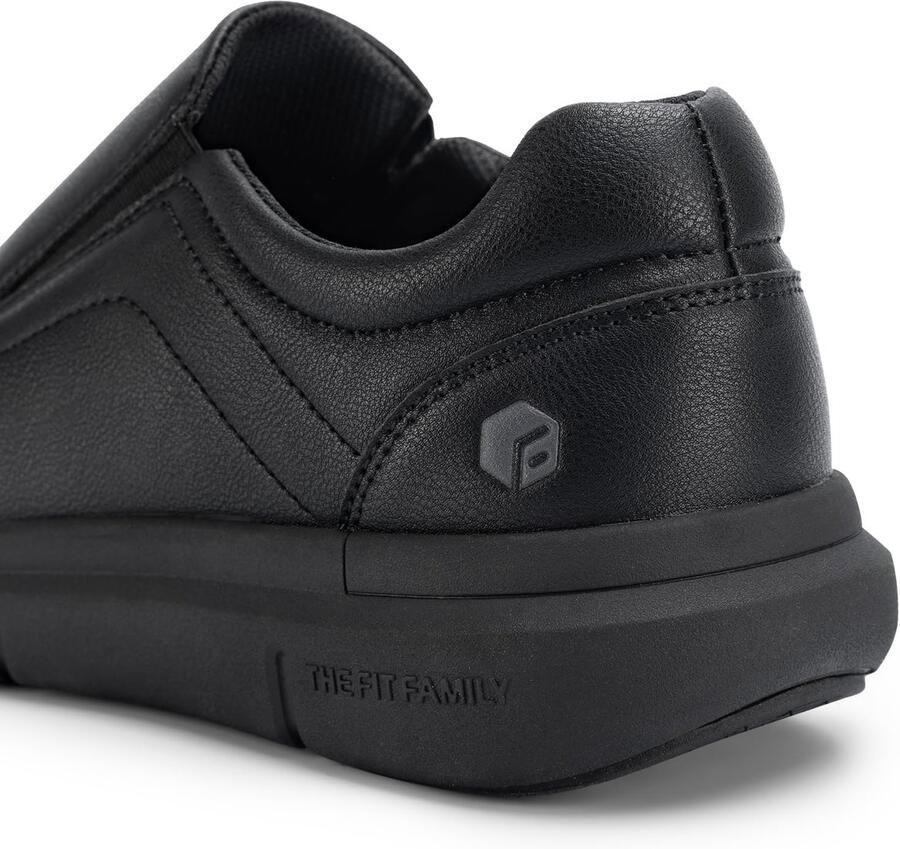 SnelShoppen Heren Casual Schoenen Extra Breed Leren Slip-on Moccasin Comfortabele Loafers Zwart 42 EU voor Vrije Tijd en Dagelijks Gebruik
