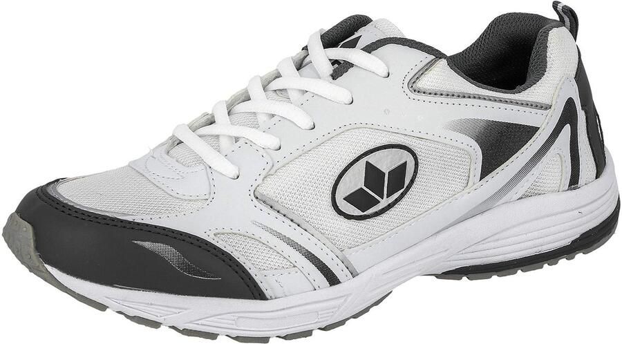 SnelShoppen Heren Fitness-schoenen Hardloopschoenen Wit Grijs 43 EU Lichtgewicht Nylon Comfortabele Textiel Binnenzool Ideaal voor Sport en Vr