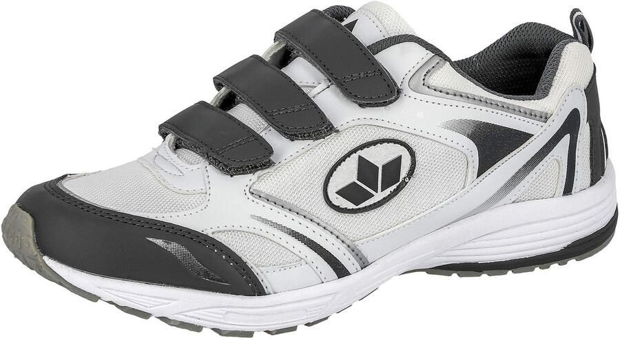 SnelShoppen Heren Fitness-schoenen Wit Grijs 44 EU Lichte Joggingschoenen met Klittenbandsluiting Nylon Synthetisch Perfect voor Sport en Vrije