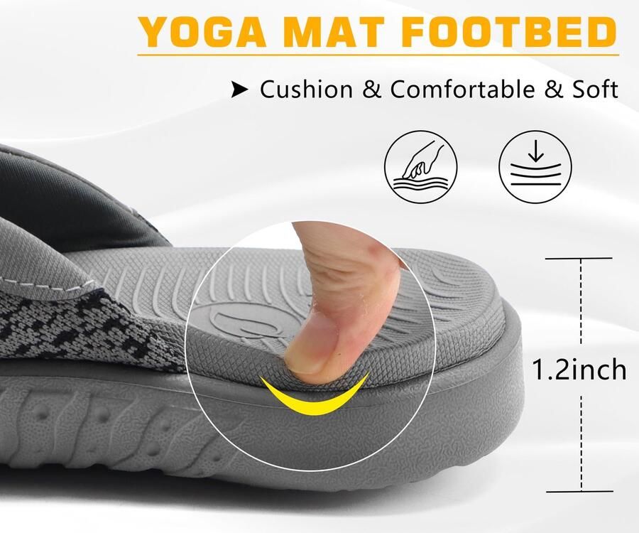 SnelShoppen Heren Flip Flops met Boog Ondersteuning Comfortabele Orthotische Sandalen voor Douche Zwembad en Strand Open Toe Slippers van Rubber
