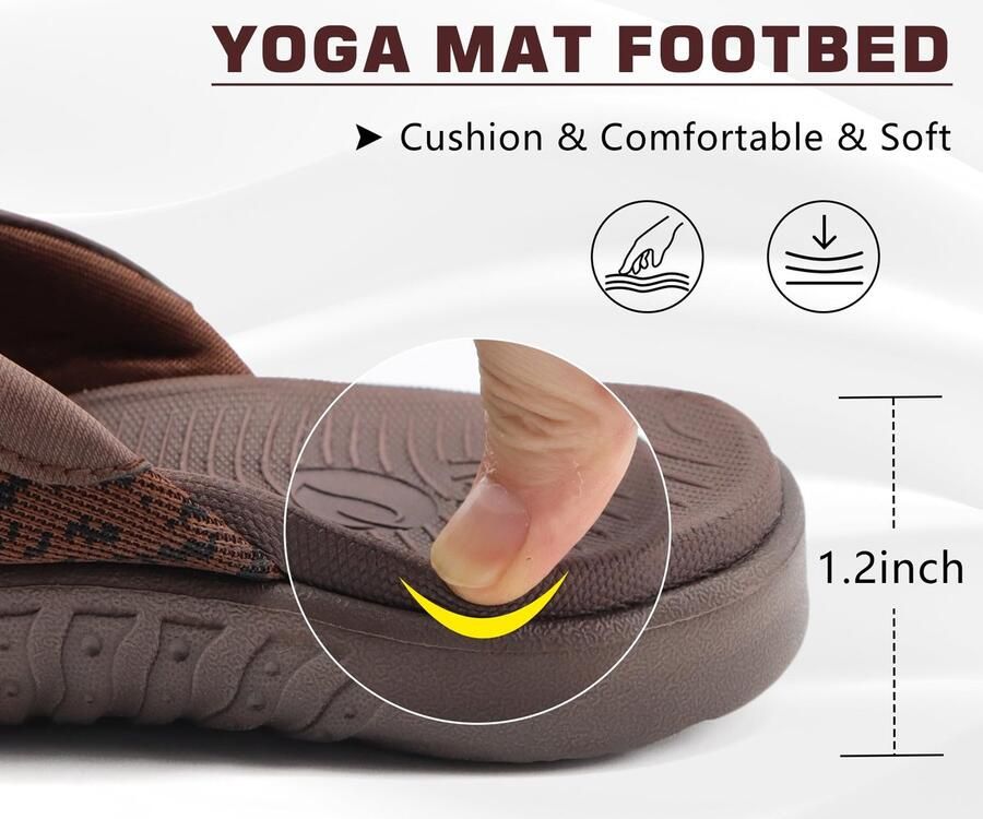 SnelShoppen Heren Flip Flops met Boog Ondersteuning Comfortabele Orthotische Sport Sandalen Rubber Voetbed voor Douche Zwembad en Strand Open To