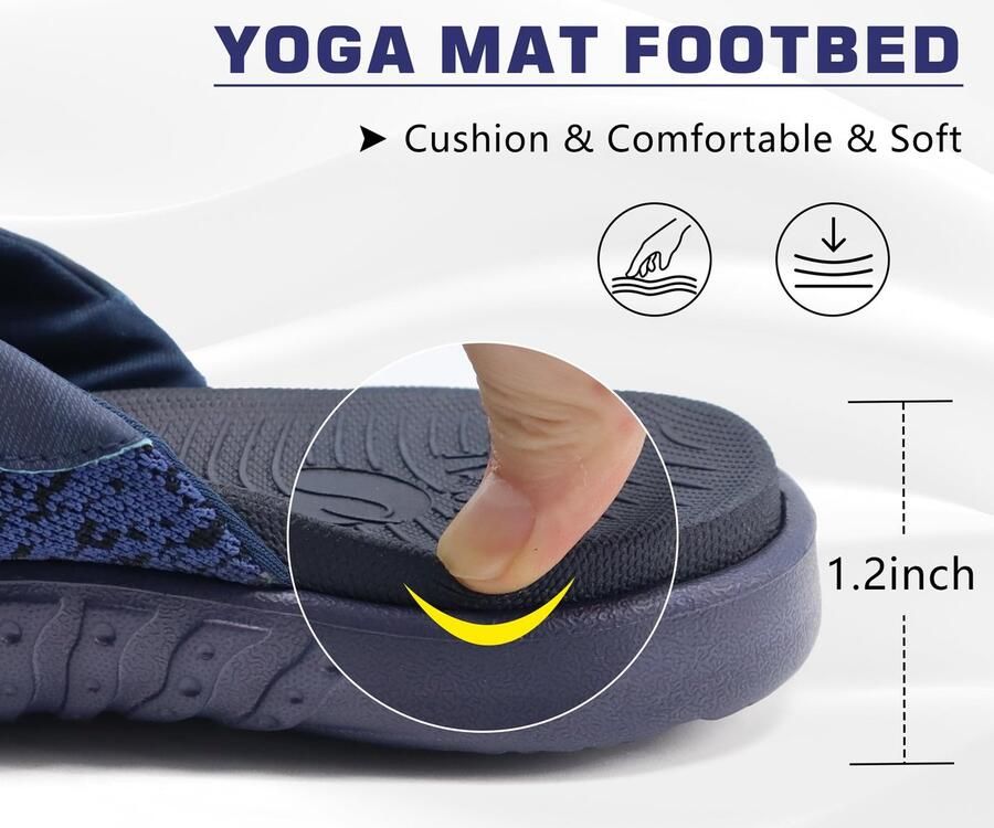 SnelShoppen Heren Flip Flops met Boog Ondersteuning Comfortabele Orthotische Sport Sandalen Open Toe Slippers voor Douche Zwembad en Strand Blau