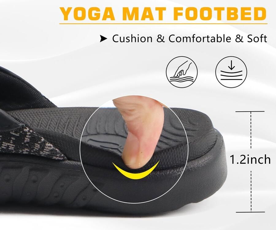 SnelShoppen Heren Flip Flops met Boog Ondersteuning Comfortabele Orthotische Sport Slippers Open Toe Sandalen voor Douche Zwembad en Strand Rubb
