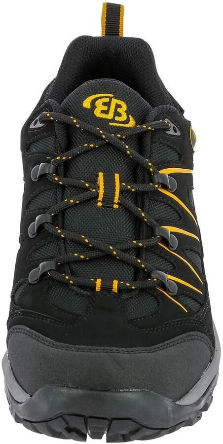 SnelShoppen Heren Halfhoge Trekking- & Wandelschoenen Zwart Geel EU Comfortabele Outdoor Schoenen voor Hiking Camping en Avontuur