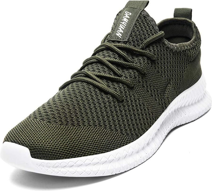 SnelShoppen Heren Hardloopschoenen Sportschoenen Sneakers Wandelschoenen A Legergroen EU Ideaal voor Fitness Jogging Trailrunning