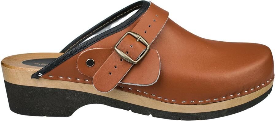 SnelShoppen Heren houten klompen Leren tuinklompen Ergonomische leren schoenen Lichtbruin EU Perfect voor tuin camping en dage