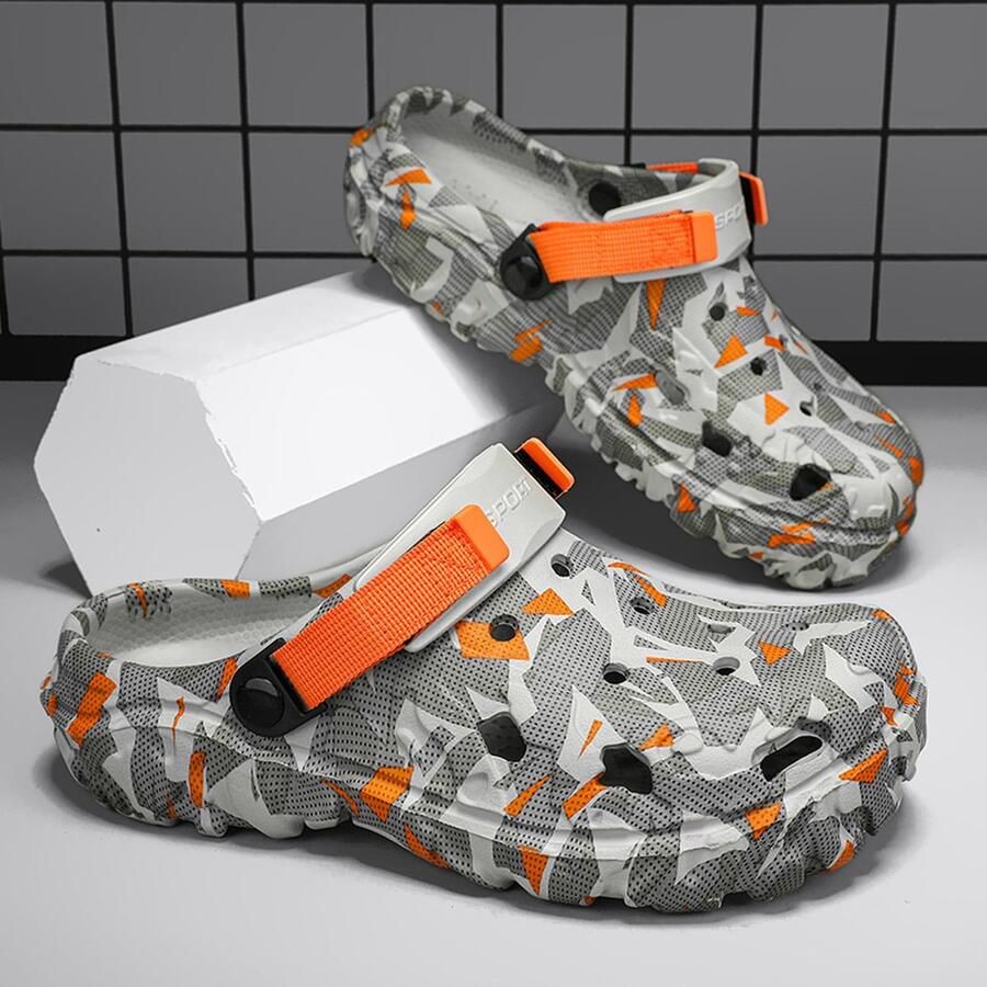 SnelShoppen Klompen Kunststof Klassieke Pantoffels Antislip Sandalen Oranje 49 EU voor Strand Ziekenhuis Tuin Zomer Slippers