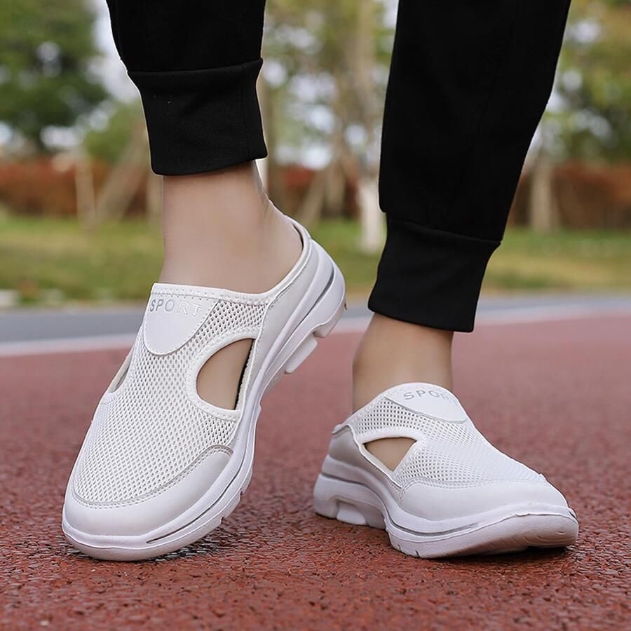 SnelShoppen Klompen Mesh Slippers Tuinschoenen Muiltjes Zomer Ade d Casual Strand Sandalen Wit