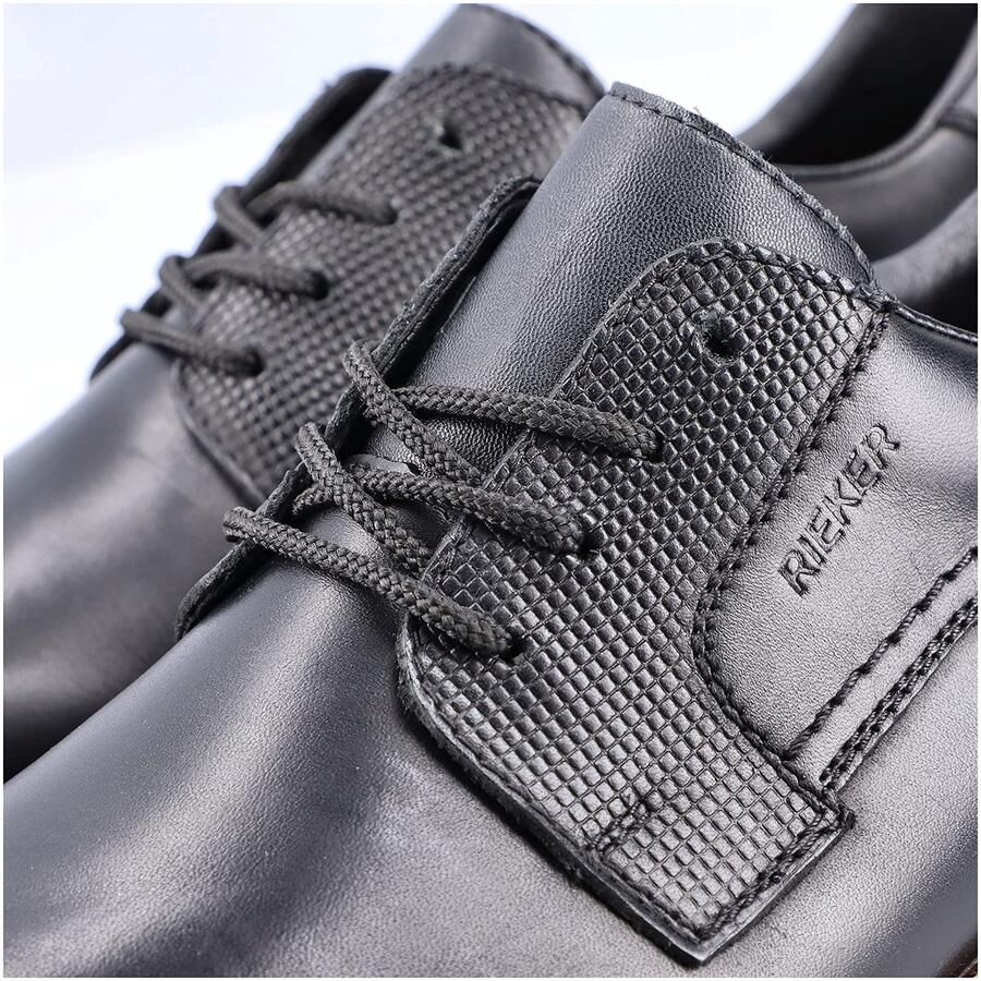 SnelShoppen Heren Lage Schoenen Zwart 43 EU Comfortabele Leren Veterschoenen voor Dagelijks Gebruik Perfecte Pasvorm en Grippy Zool