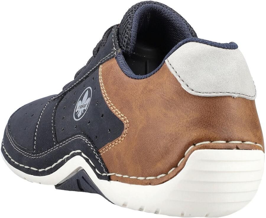 SnelShoppen Heren Low-Top Sneakers 07506 Blauwe Veterschoenen met Losse Inlegzool Kunstleer EU Comfortabele en Gripvaste Lage Schoenen v
