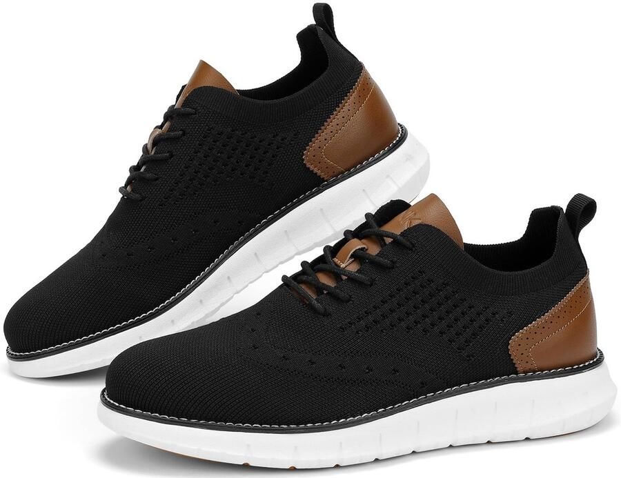 SnelShoppen Heren Oxford Schoenen Formele Wandelschoenen Antislip Lichtgewicht Casual Sneakers Zwart EU Zakelijke Schoenen