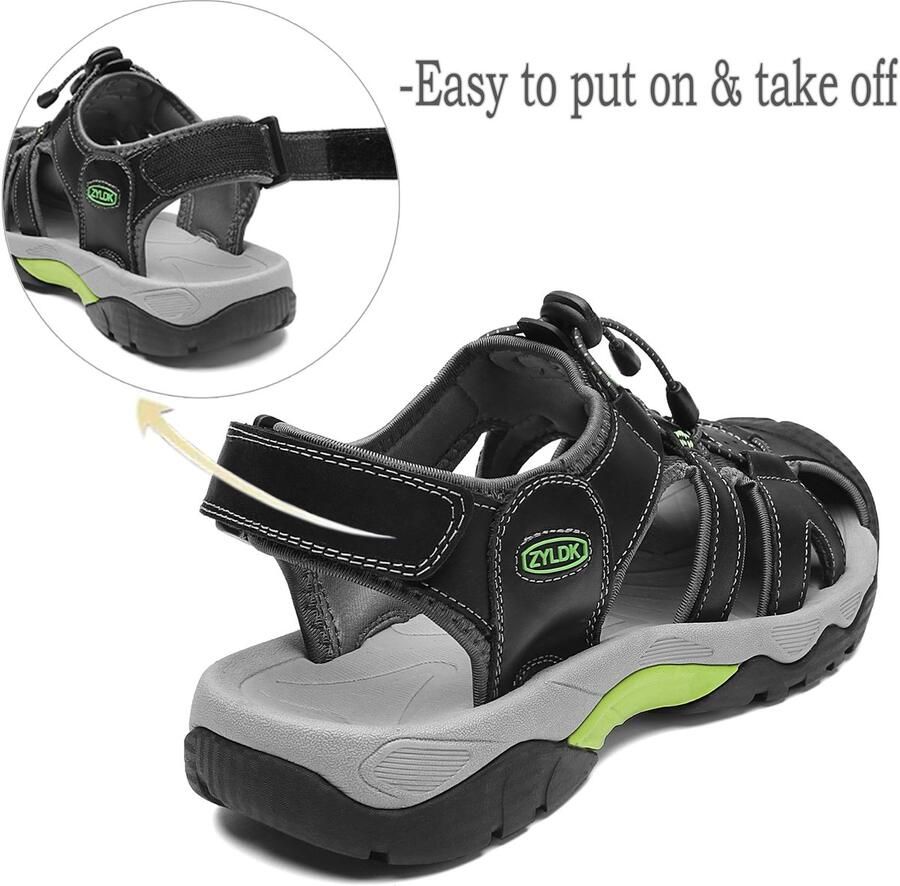 SnelShoppen Heren Sandalen Ademend Wandelsandalen Trekking Sandalen Zwart Outdoorsandalen voor Zomer Sport en Vrije Tijd Comfortab