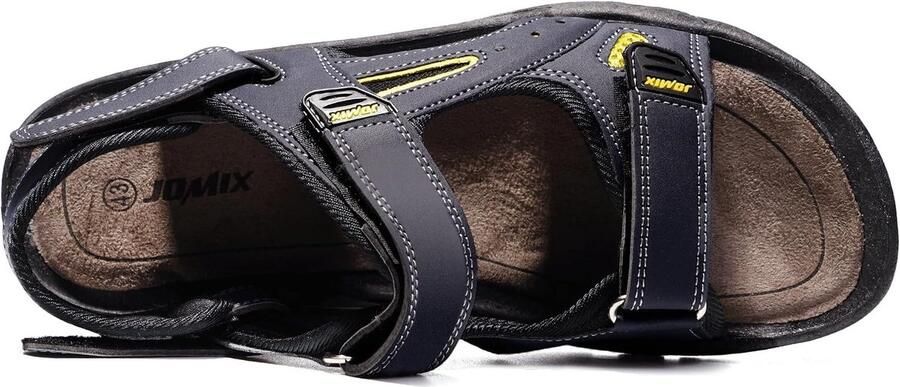 SnelShoppen Heren Sandalen met Verstelbare Riemen Antislip en Lichtgewicht Zomer Wandelsandalen voor Buiten Marine