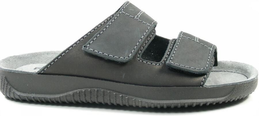 SnelShoppen Heren Sandalen Pantoletten Klompen Leer Zwart 42 EU Comfortabele Casual Schoenen voor Tuin Vakantie en Dagelijks Gebruik