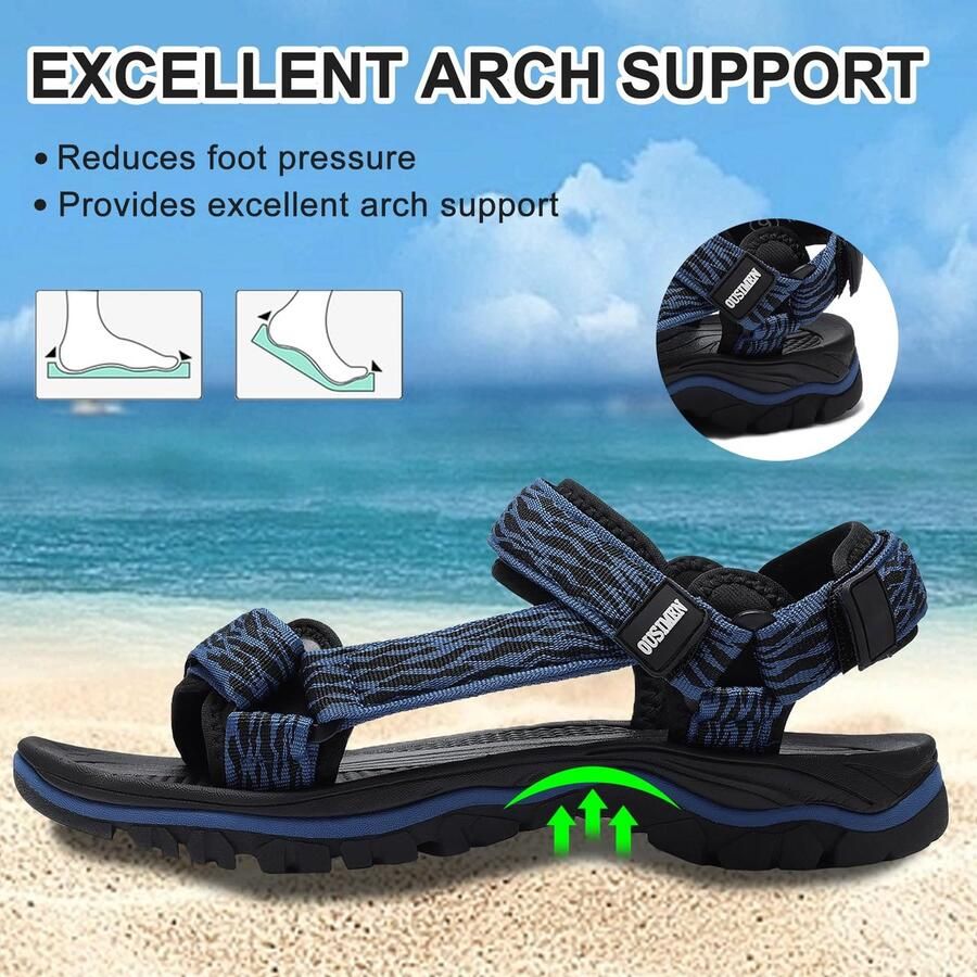 SnelShoppen Heren Sandalen Trekkingsandalen Wandelsandalen Outdoorschoenen Vrijetijdsschoenen Strandsandalen Sportsandalen Blauw