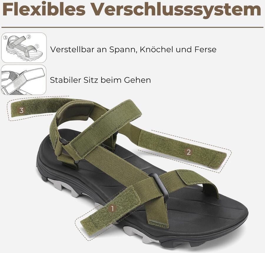 SnelShoppen Heren Sandalen Zomer Trekkingsandalen Outdoor Sport Wandelsandalen Groen Comfortabel en Ademend voor Camping Wandelen Str