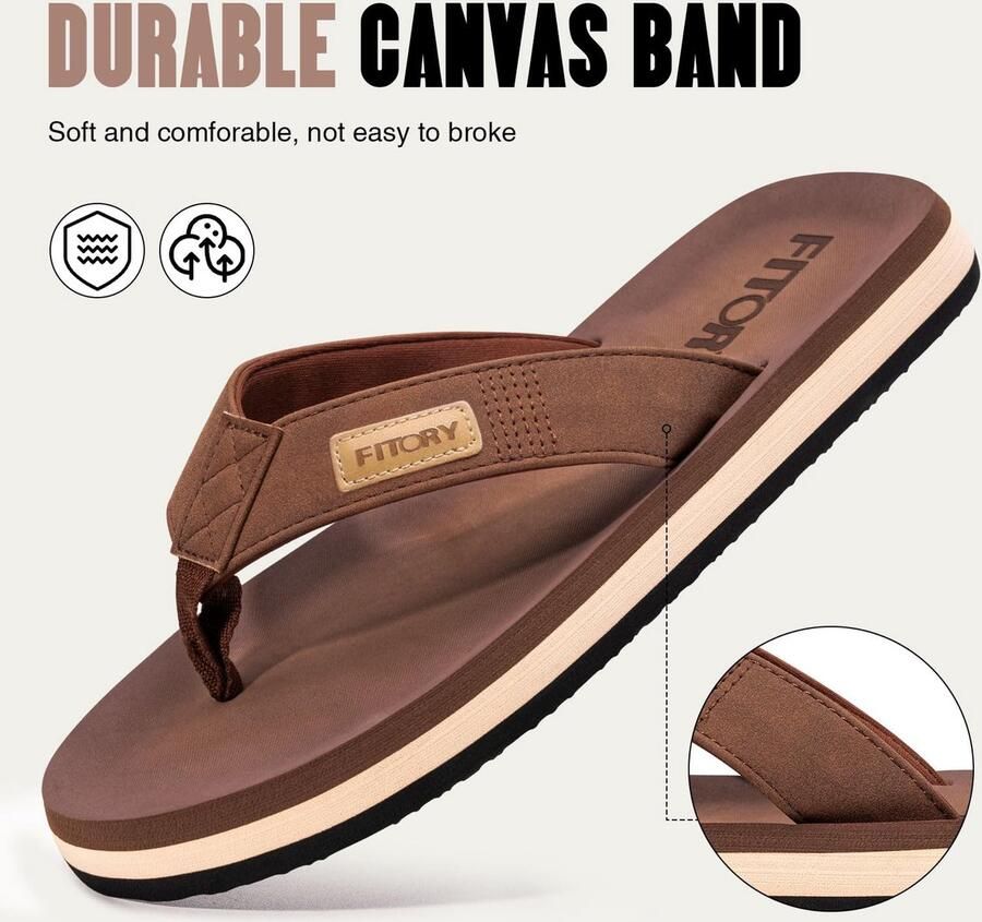 SnelShoppen Heren Slippers Surfen Teen Separator Sport Sandalen Tawny Ideaal voor Strand Zwembad en Vrije Tijd