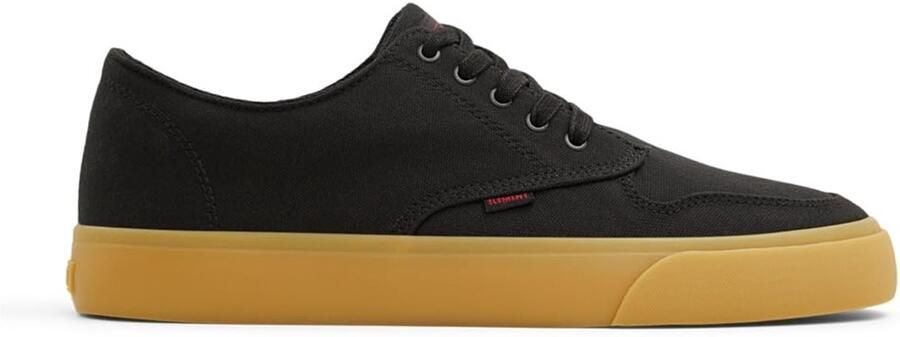 SnelShoppen Heren Sneakers Element Topaz Zwart Gum Rood Biologisch Katoen Gerecyclede Rubberen Zool EU Casual Sportief Comfortabel