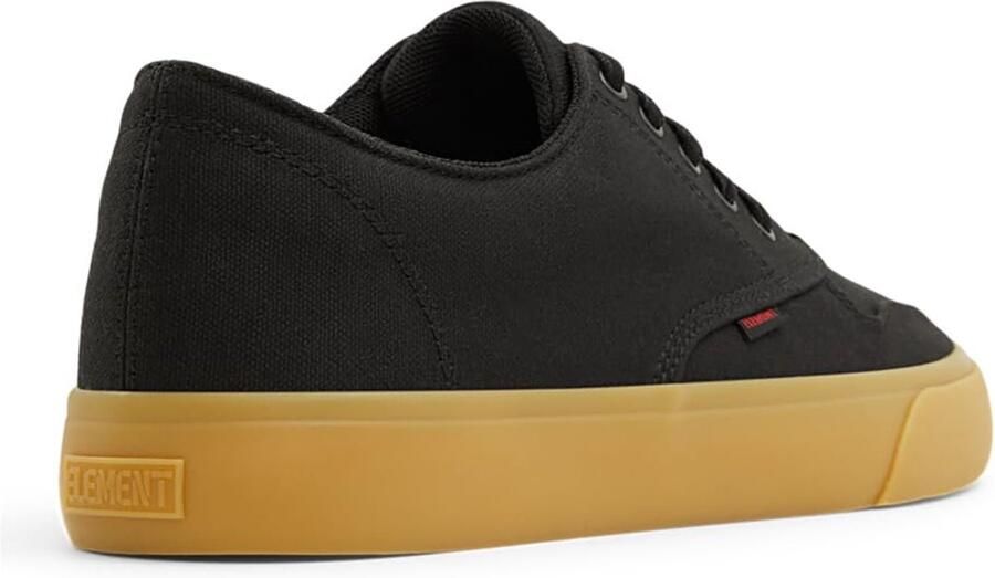 SnelShoppen Heren Sneakers Element Topaz Biologisch Katoen Gerecyclede Rubber Zool Zwart Gum Rood EU Comfortabele Casual Schoenen